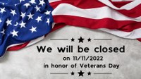 Closed for Vetererans Day